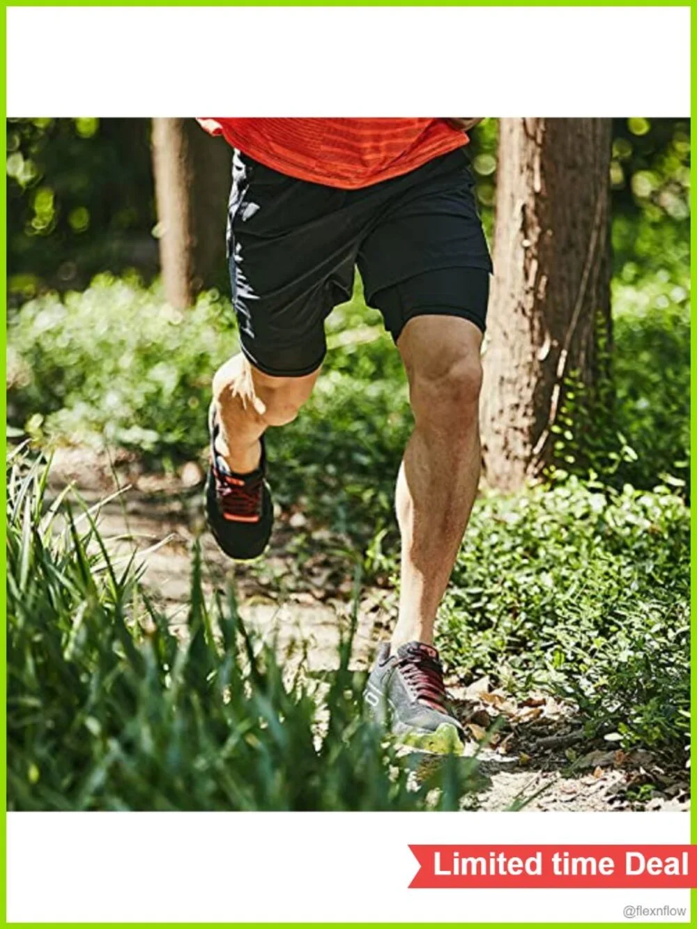 Men's 2 in 1 Workout Running Shorts with Zipper Pockets Quick-Dry 7